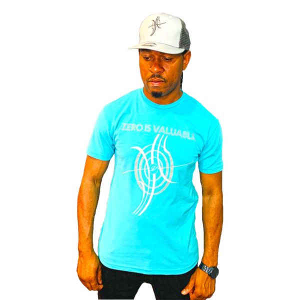 Zero is Valuable Male Tee Shirt | Tahiti Blue